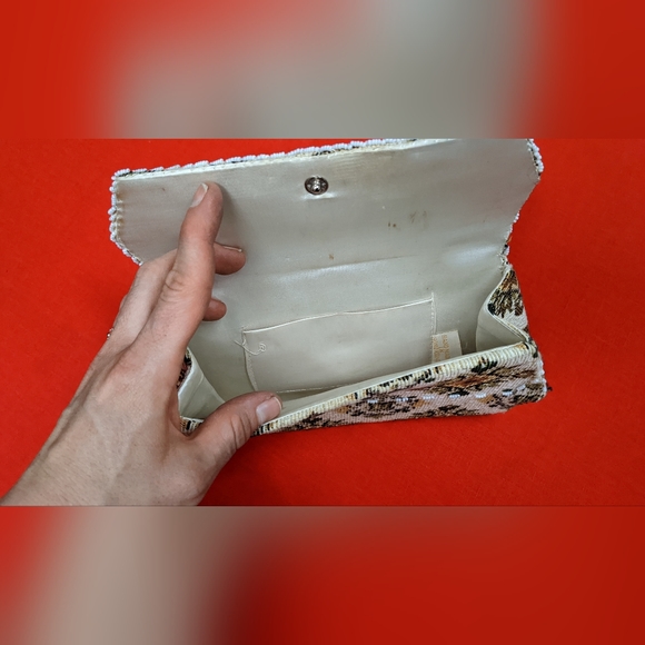 Vintage Beaded Tapestry Clutch Evening Bag/ Wallet - Picture 6 of 10